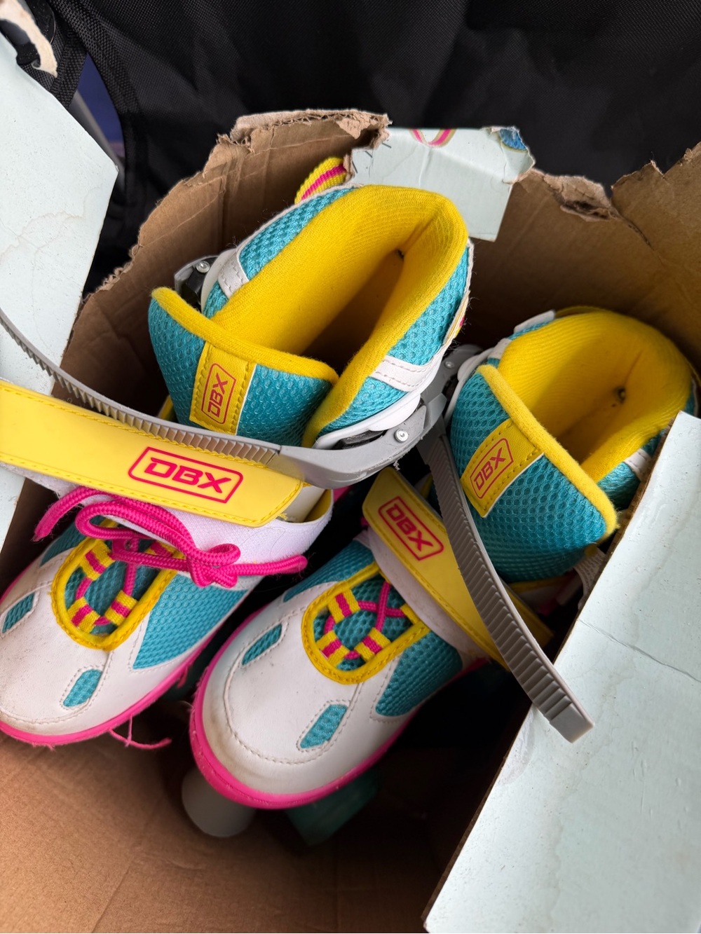 Express Kids' Roller Sneakers in Teal, Yellow & Pink